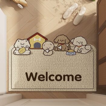 Thảm lót cửa ra vào hình Puppy Home dễ thương TJT8339 (2)