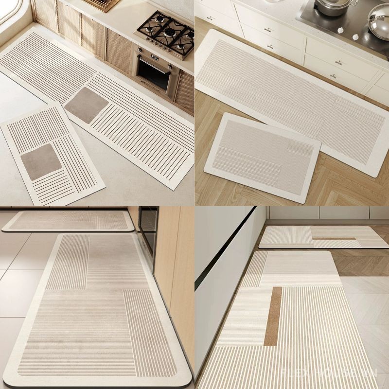 Thảm trải sàn bếp chống trượt kiểu sọc phong cách Minimalist CZ6648