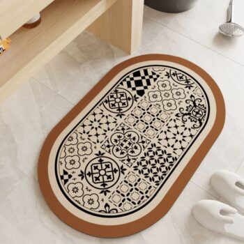 Thảm trải sàn nhà tắm hình oval chống trượt TJT7049-01
