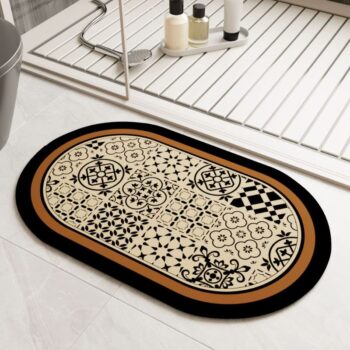 Thảm trải sàn nhà tắm hình oval chống trượt TJT7049-02
