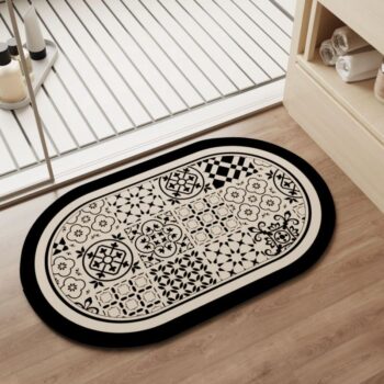 Thảm trải sàn nhà tắm hình oval chống trượt TJT7049-04