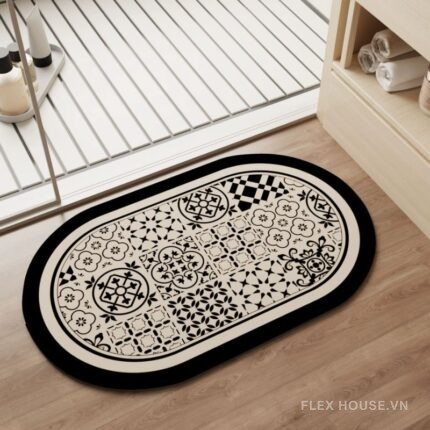 Thảm trải sàn nhà tắm hình oval chống trượt TJT7049-04