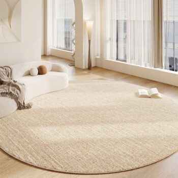 Thảm trải sàn tròn decor phòng phong cách Minimalist TJT3239-01 (2)