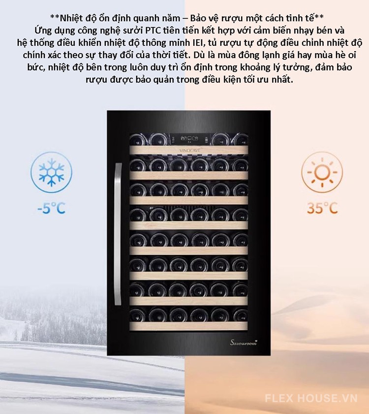 Tủ bảo quản rượu vang âm tủ 46 chai PRO130AWJ 14