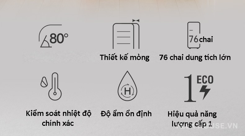 Tủ bảo quản rượu vang sang trọng dung tích 76 chai SC208R 13