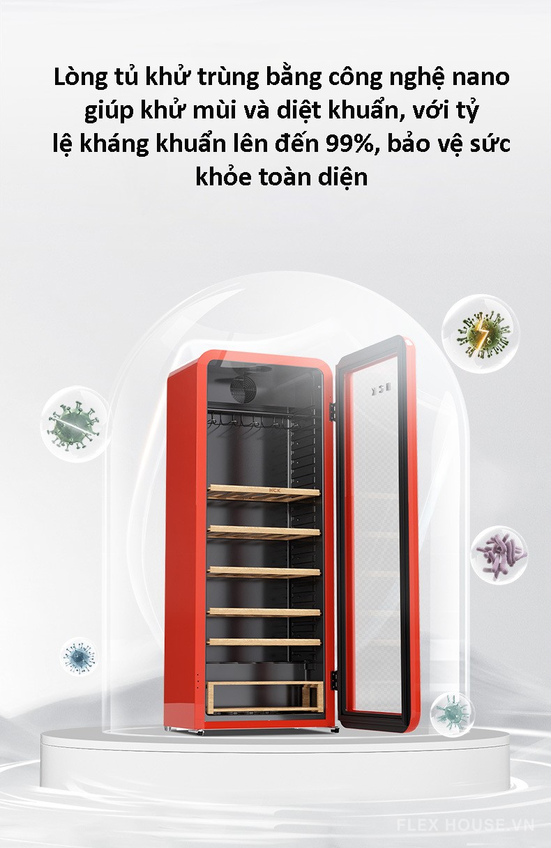 Tủ bảo quản rượu vang sang trọng dung tích 76 chai SC208R 10