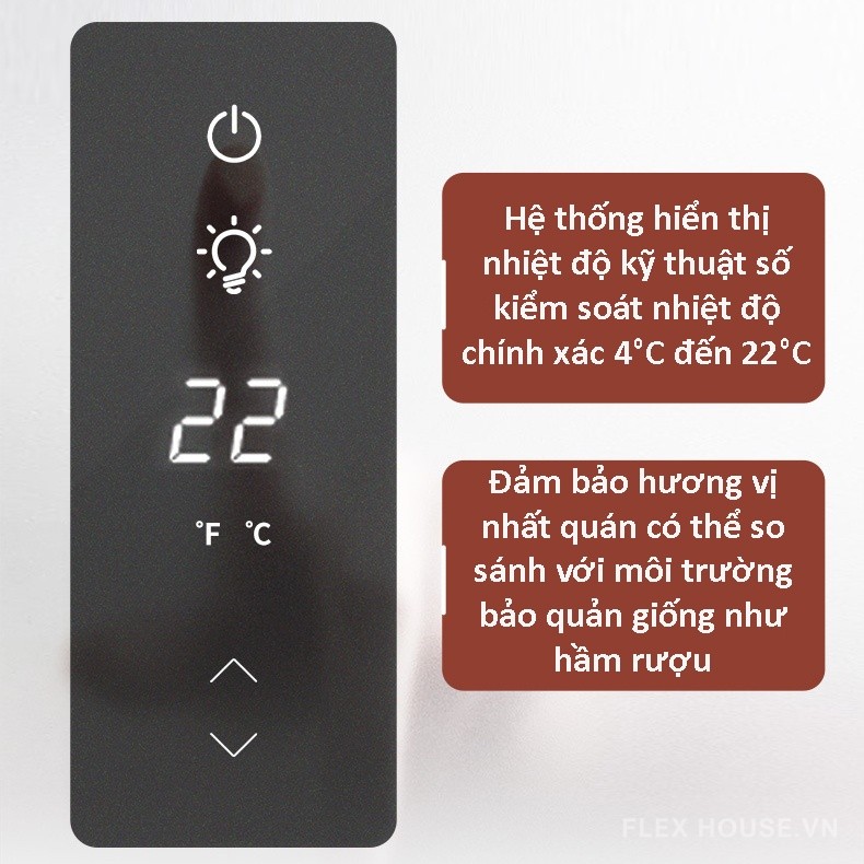 Tủ bảo quản rượu vang sang trọng dung tích 76 chai SC208R 12