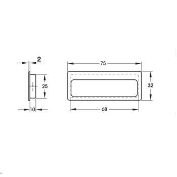 Tay nắm âm tủ bằng đồng mạ niken bóng Hafele 155.01.545