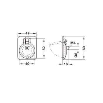 Tay nắm tủ lắp âm móc kéo vàng mờ Hafele 155.01.572