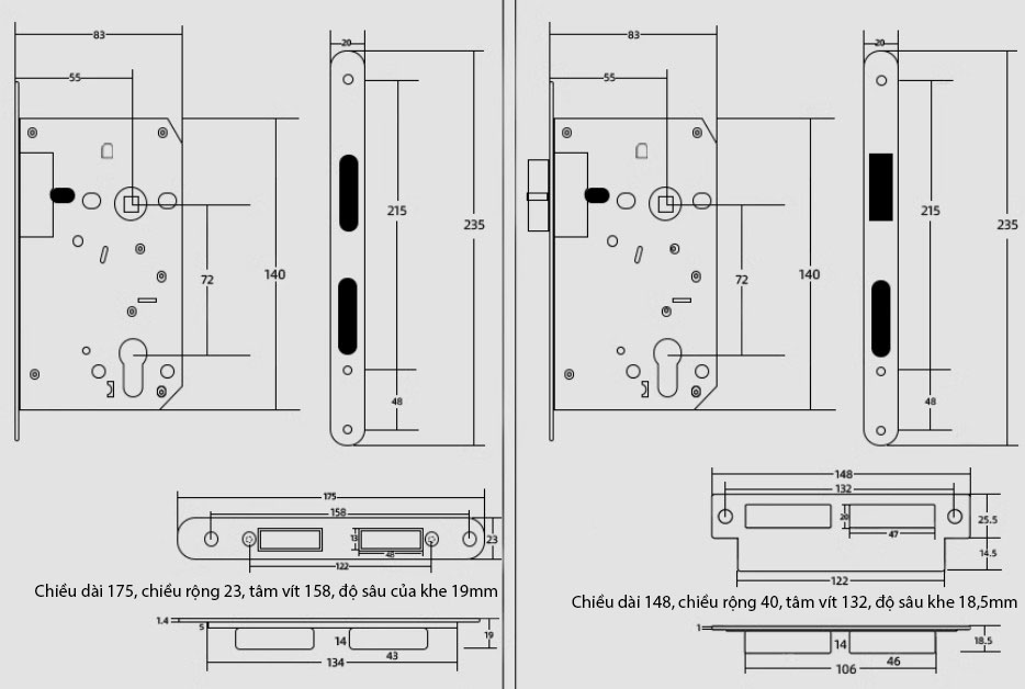 Khóa tay gạt hợp kim kẽm decor tay gỗ cổ điển BAG8421 11