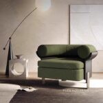 Armchair Mattia vải len cừu phong cách Wabi-Sabi SAB913