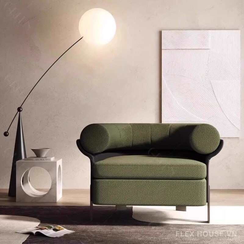 Armchair Mattia vải len cừu phong cách Wabi-Sabi SAB913 1