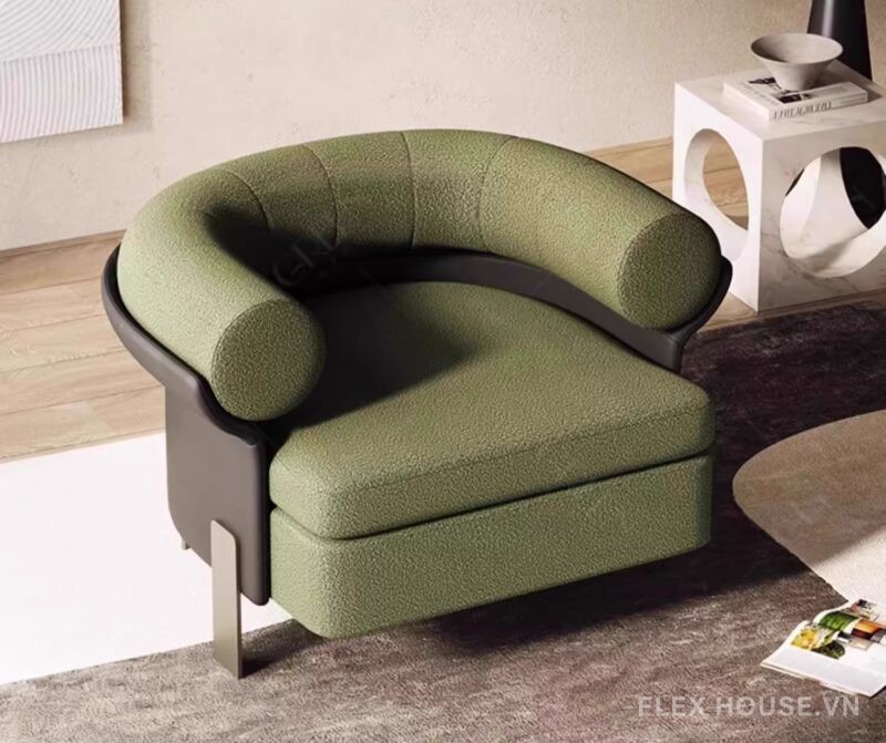 Armchair Mattia vải len cừu phong cách Wabi-Sabi SAB913 4