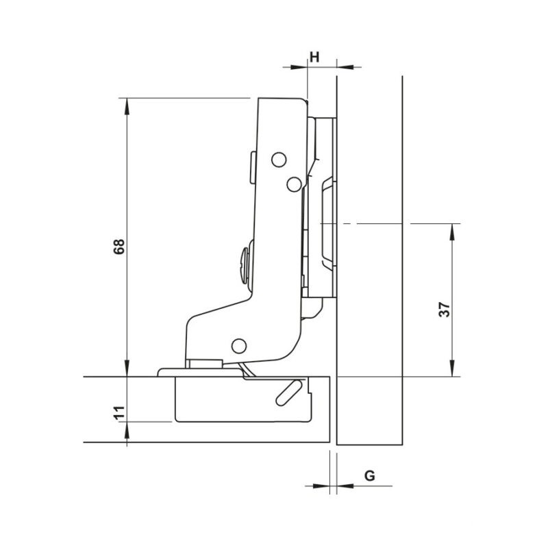 Bản lề lọt lòng Inox Metalla SM DIY 110º Hafele 315.07.115 3