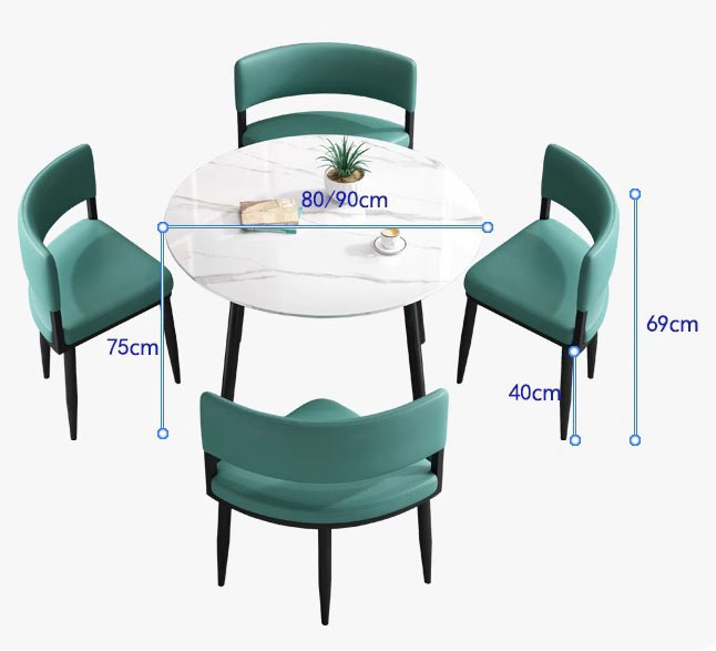 Bộ bàn ghế cafe mặt tròn thu gọn tiết kiệm diện tích JIN020 7