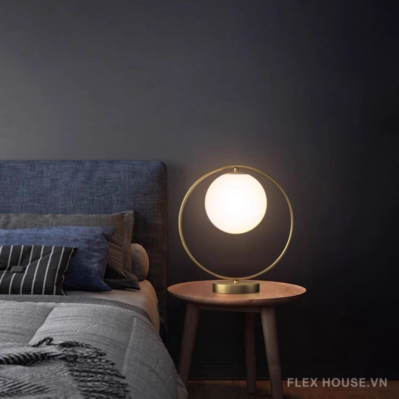 Đèn LED khung đồng kiểu trăng tròn độc đáo ZHM627 5