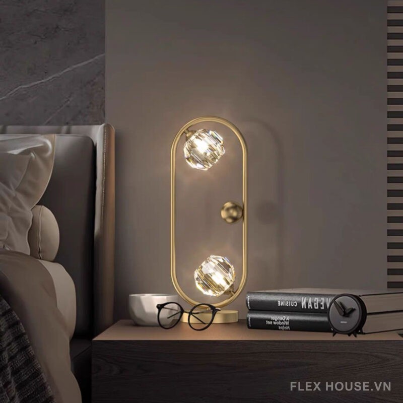 Đèn bàn bằng đồng pha lê đôi phong cách Italia ZHM672 3