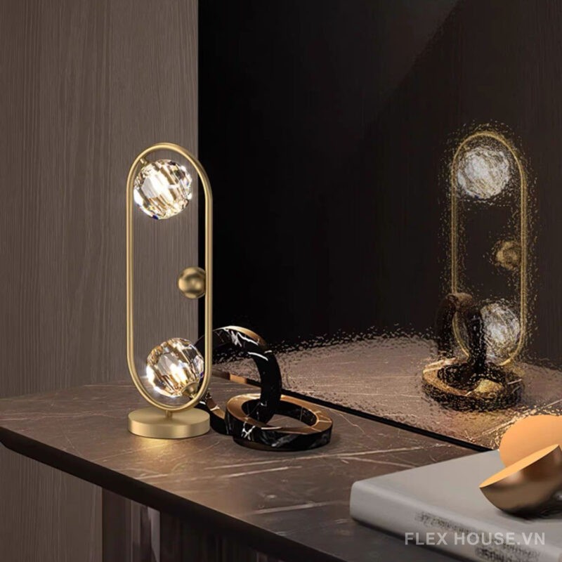 Đèn bàn bằng đồng pha lê đôi phong cách Italia ZHM672 2