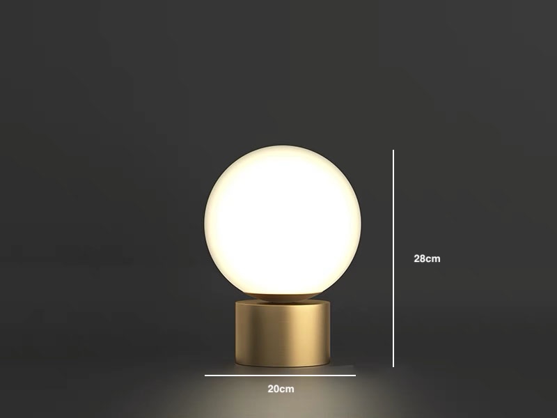 Đèn bàn bằng đồng quả cầu thuỷ tinh đơn tối giản ZHM610 19