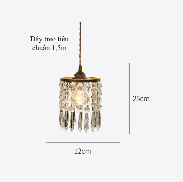 Đèn thả trần pha lê bằng đồng phong cách Nhật Bản cổ điển DG219 6