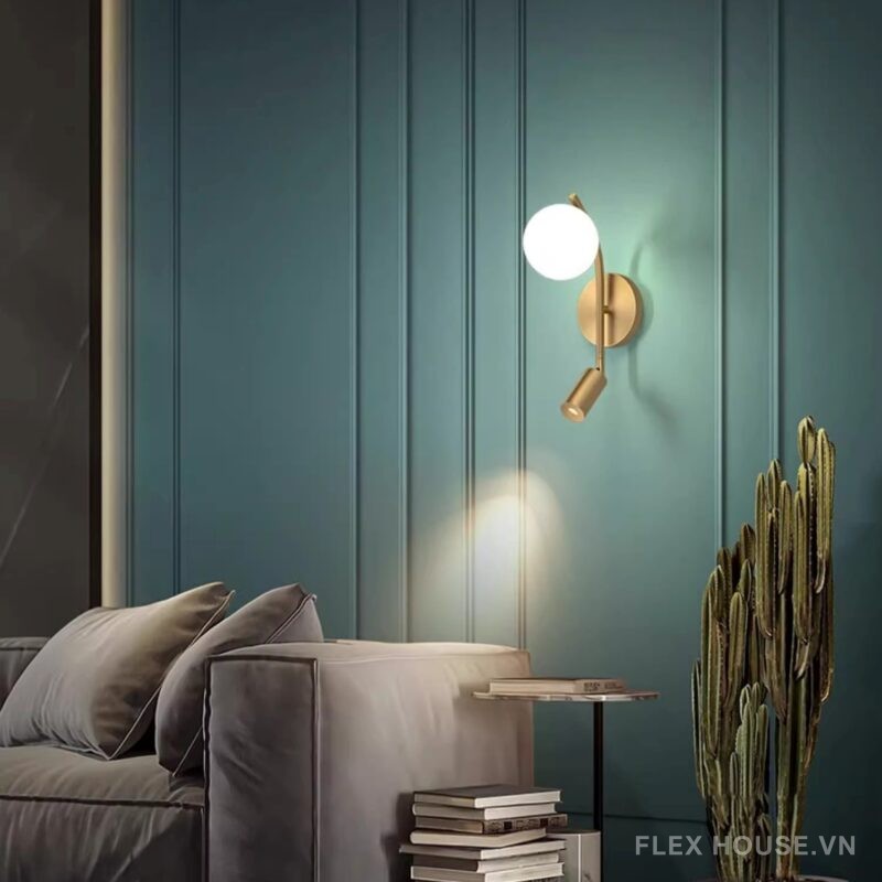 Đèn gắn tường bằng đồng chiếu sáng hai đầu kiểu Bắc Âu ZHM789 4