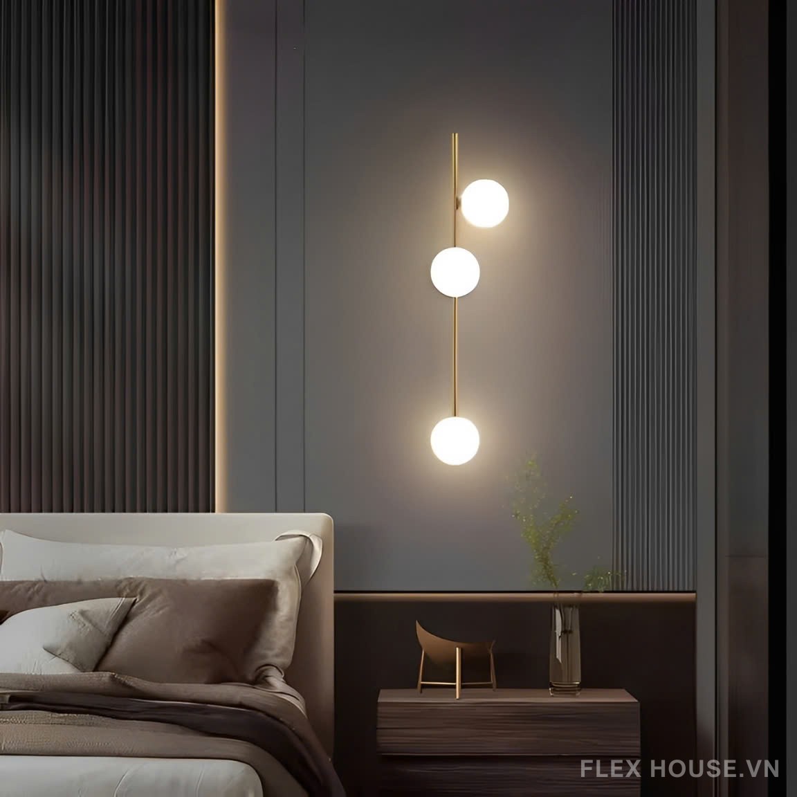Đèn gắn tường bằng đồng dải dài hình hạt đậu kiểu Bắc Âu ZHM411 10