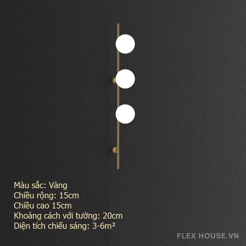 Đèn gắn tường đầu giường thủy tinh hình cầu Bắc Âu ZHM440 12
