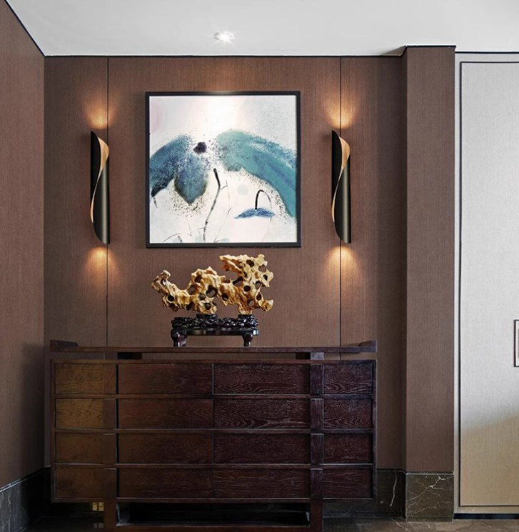 Đèn hắt tường phòng khách lá cuốn nghệ thuật MLU555 9