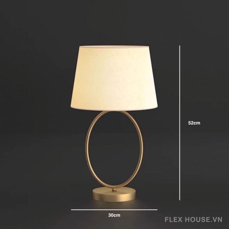 Đèn ngủ bằng đồng thân mỏng vải chụp tinh tế ZHM630 7