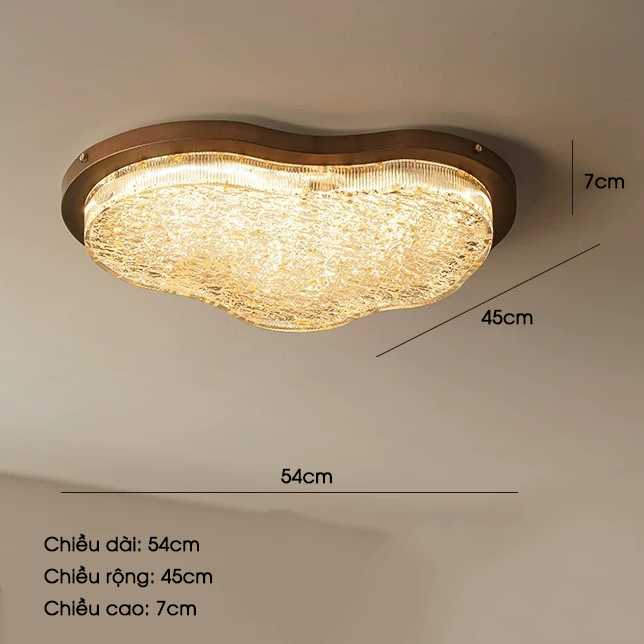 Đèn ốp trần lá vàng lấp lánh cổ điển kiểu Mỹ DG813 15