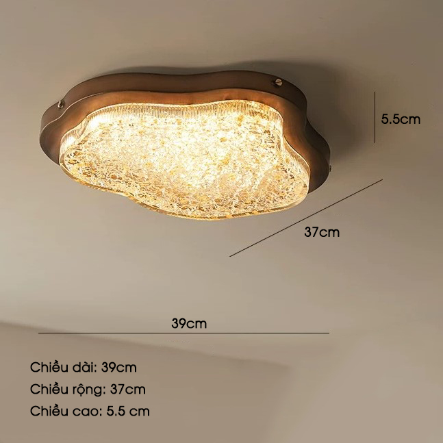 Đèn ốp trần lá vàng lấp lánh cổ điển kiểu Mỹ DG813 14