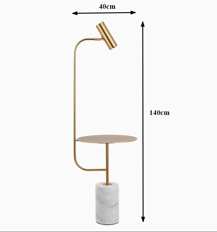 Đèn sàn đứng đế đá cẩm thạch kiểu Mỹ hiện đại MLU589 12