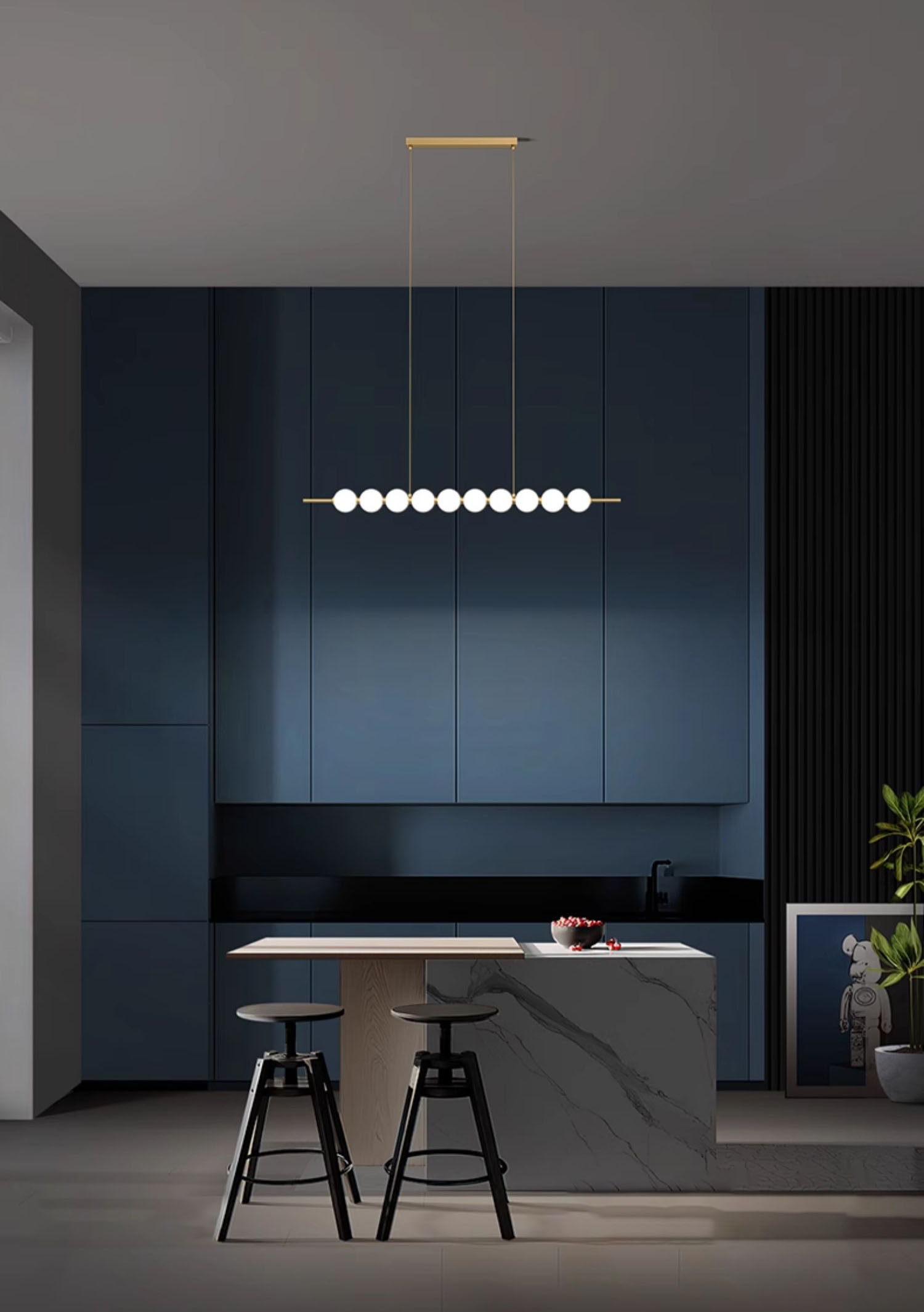 Đèn thả bàn ăn bằng đồng decor ngọc trai ZHM316 16