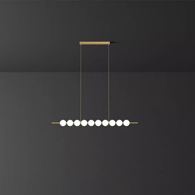Đèn thả bàn ăn bằng đồng decor ngọc trai ZHM316 12