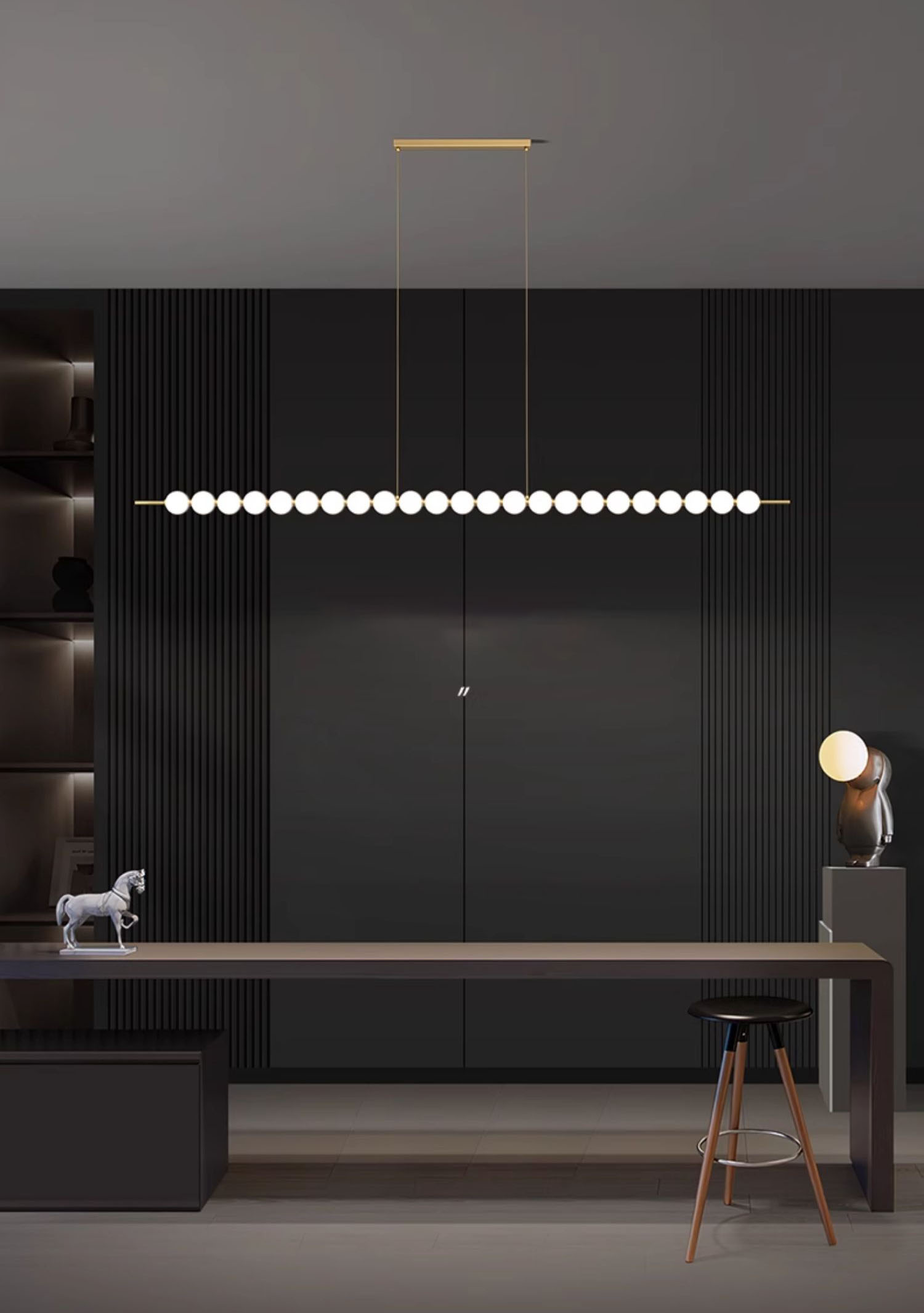 Đèn thả bàn ăn bằng đồng decor ngọc trai ZHM316 14