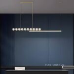 Đèn thả ngang bàn ăn bằng đồng cầu pha lê ZHM897-1