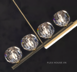 Đèn thả ngang bàn ăn bằng đồng cầu pha lê ZHM897 - 4
