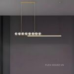 Đèn thả ngang bàn ăn bằng đồng cầu pha lê ZHM897 - bìa