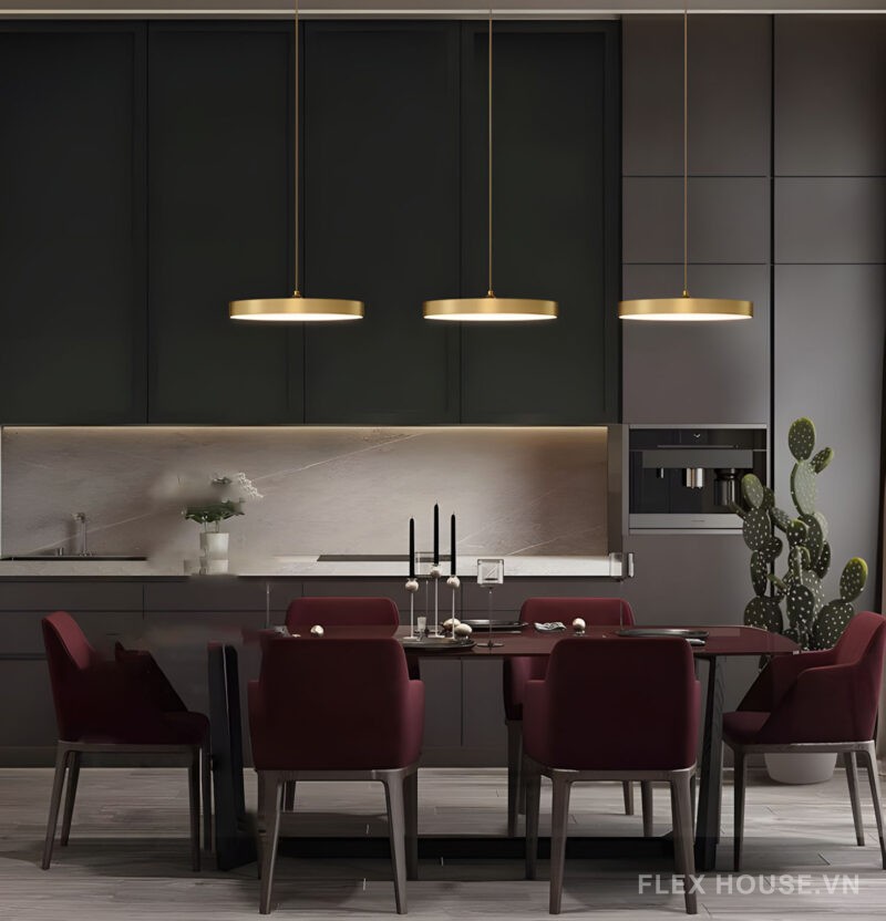 Đèn thả bằng đồng hình tròn decor phòng ăn ZHM863 1