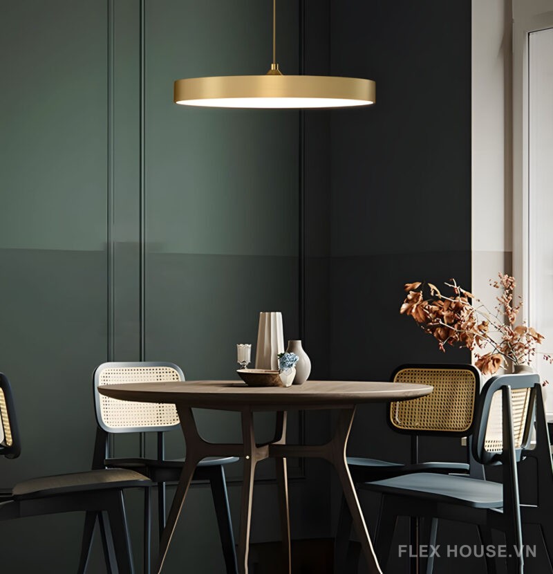Đèn thả bằng đồng hình tròn decor phòng ăn ZHM863 2
