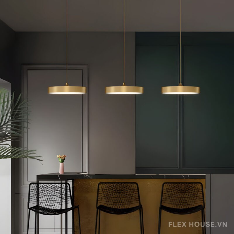 Đèn thả bằng đồng hình tròn decor phòng ăn ZHM863 3