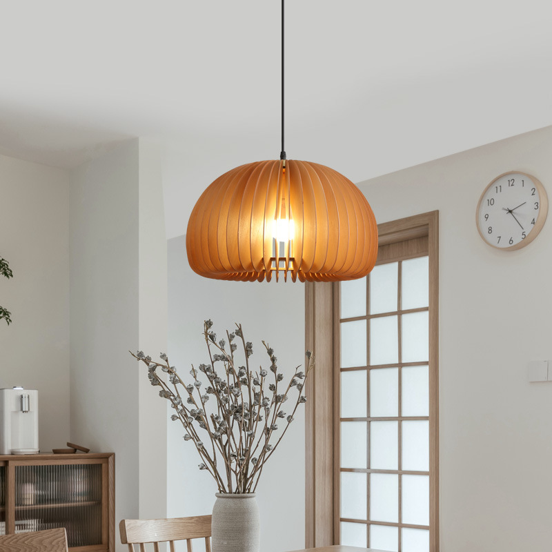 Đèn thả hình bí ngô bằng gỗ phong cách Bắc Âu DG688 7