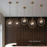 Đèn thả thủy tinh hình cầu decor phòng khách DG874 - bìa