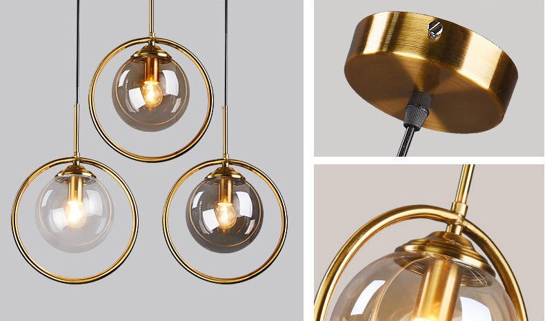 Đèn thả thủy tinh hình cầu decor phòng khách DG874 9