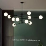 Đèn ZHM442 10 bóng màu đen