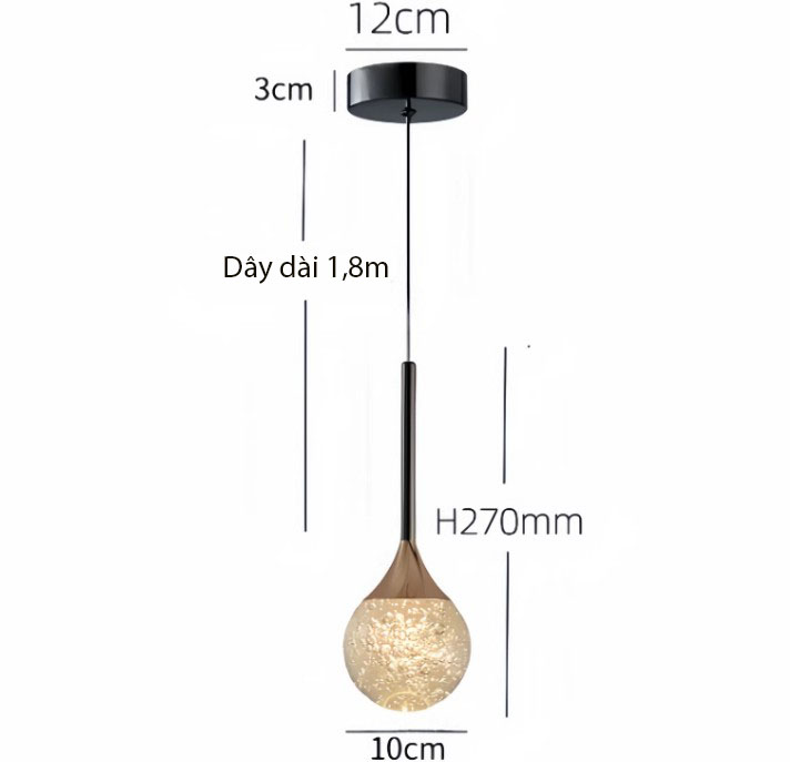 Đèn thả trần decor bong bóng pha lê sang trọng JG848 7
