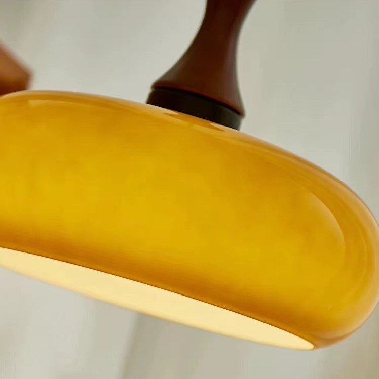 Đèn thả trần thủy tinh gỗ nguyên khối tối giản DG861 21