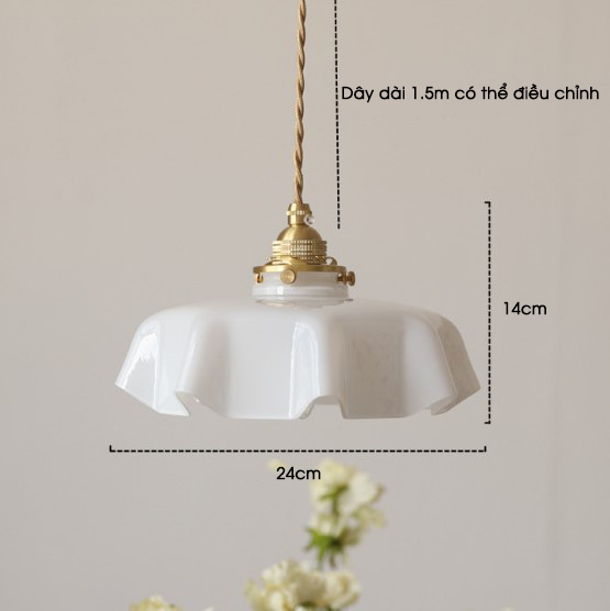 Đèn thả trần thủy tinh nhiều màu kiểu Pháp cổ điển DG875 17