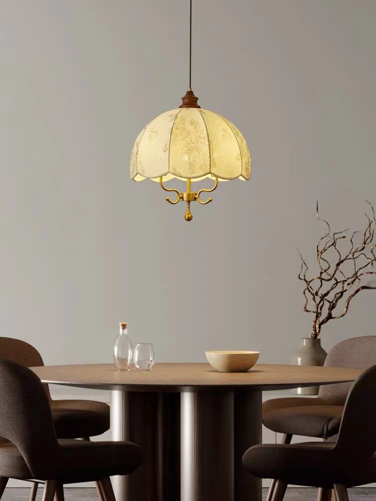 Đèn thả trần vải in họa tiết cổ điển phong cách Mỹ DG7594 5