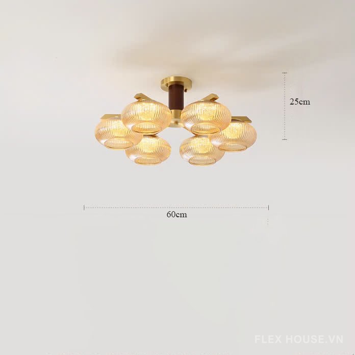 Đèn trần đồng nhiều bóng cao cấp hiện đại kiểu Ý ZHM338 14